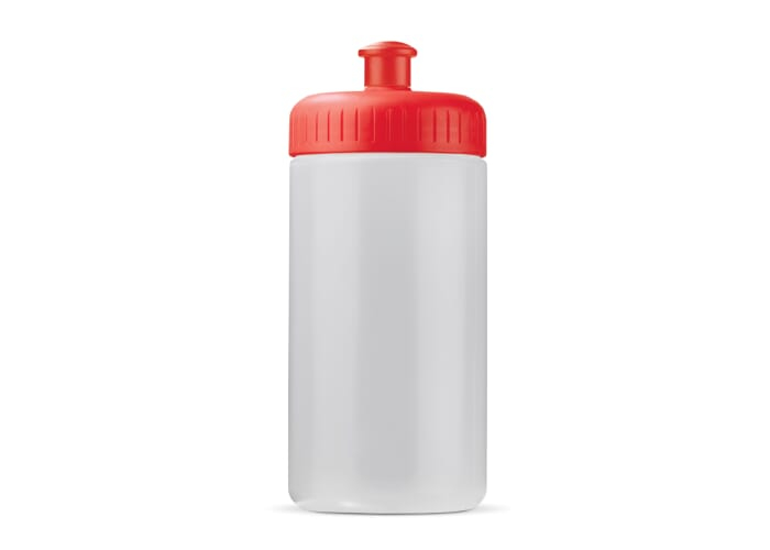 Bidon de sport personnalisable bioplastique 500ml Transparent Rouge